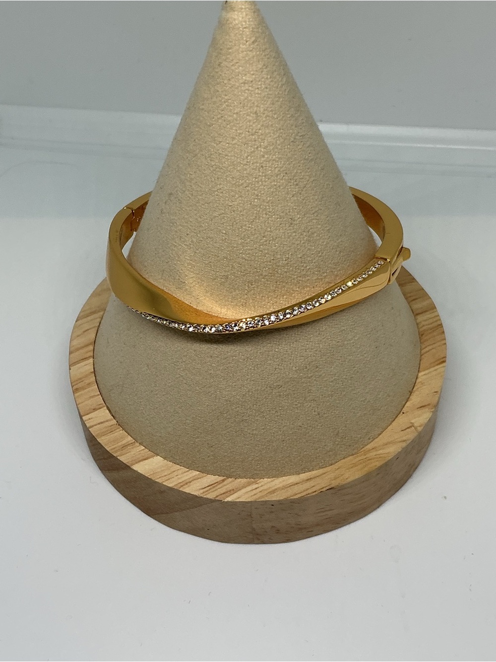 Kate Spade “Do TheTwist” Gold Tone Bangle w/ Pave Crystals